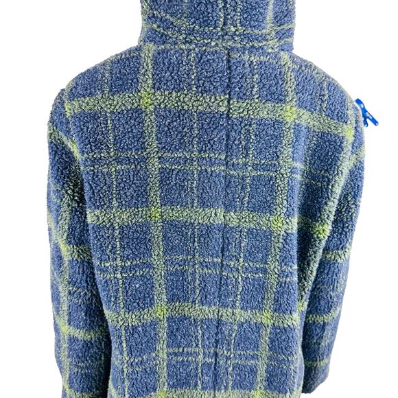 Chadwicks of Boston Womans Sz Medium Plaid Blue Jacket Stretch Lined Teddy - Picture 7 of 8